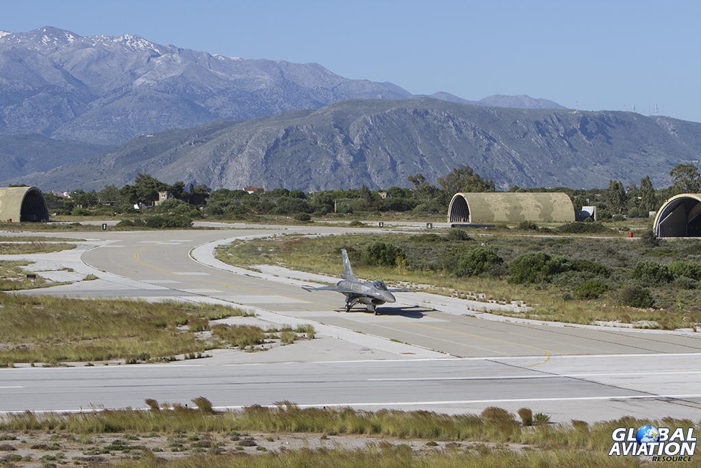 Set with the stunning backdrop of the White Mountains Chania Air Base provides some beautiful opportunities for the photographer © Tom Gibbons - Global Aviation Resource