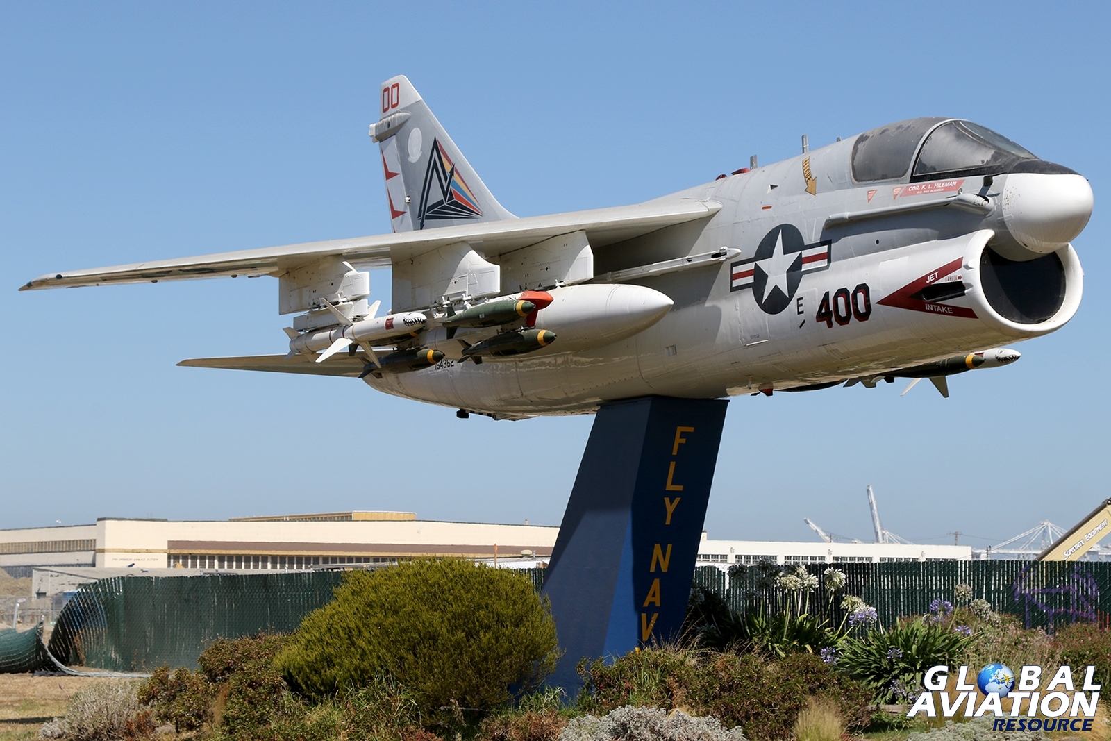 LTV A-7B Corsair preserved on the site of the former NAS Alameda, CA © Paul Dunn - Global Aviation Resource