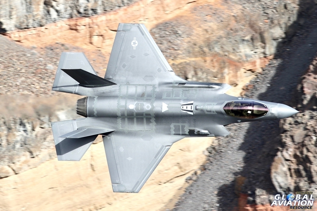 Low level F-35A in Star Wars Canyon © Paul Dunn - Global Aviation Resource