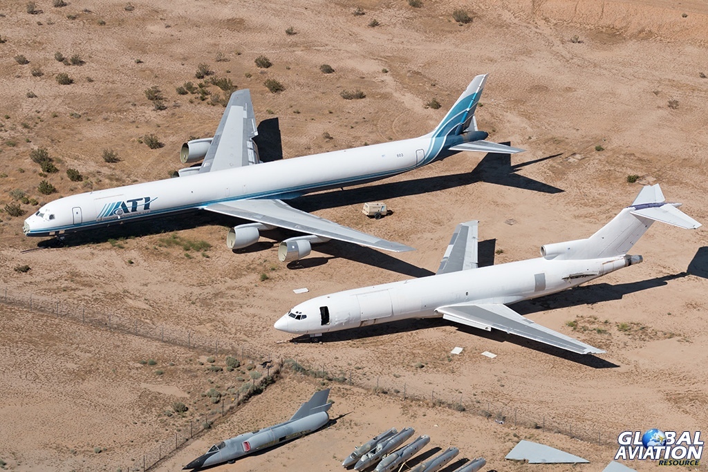 ex ATI DC-8-73AF N8603AL and ex FedEx Boeing 727-200F N491FE - © Paul Filmer - Global Aviation Resource